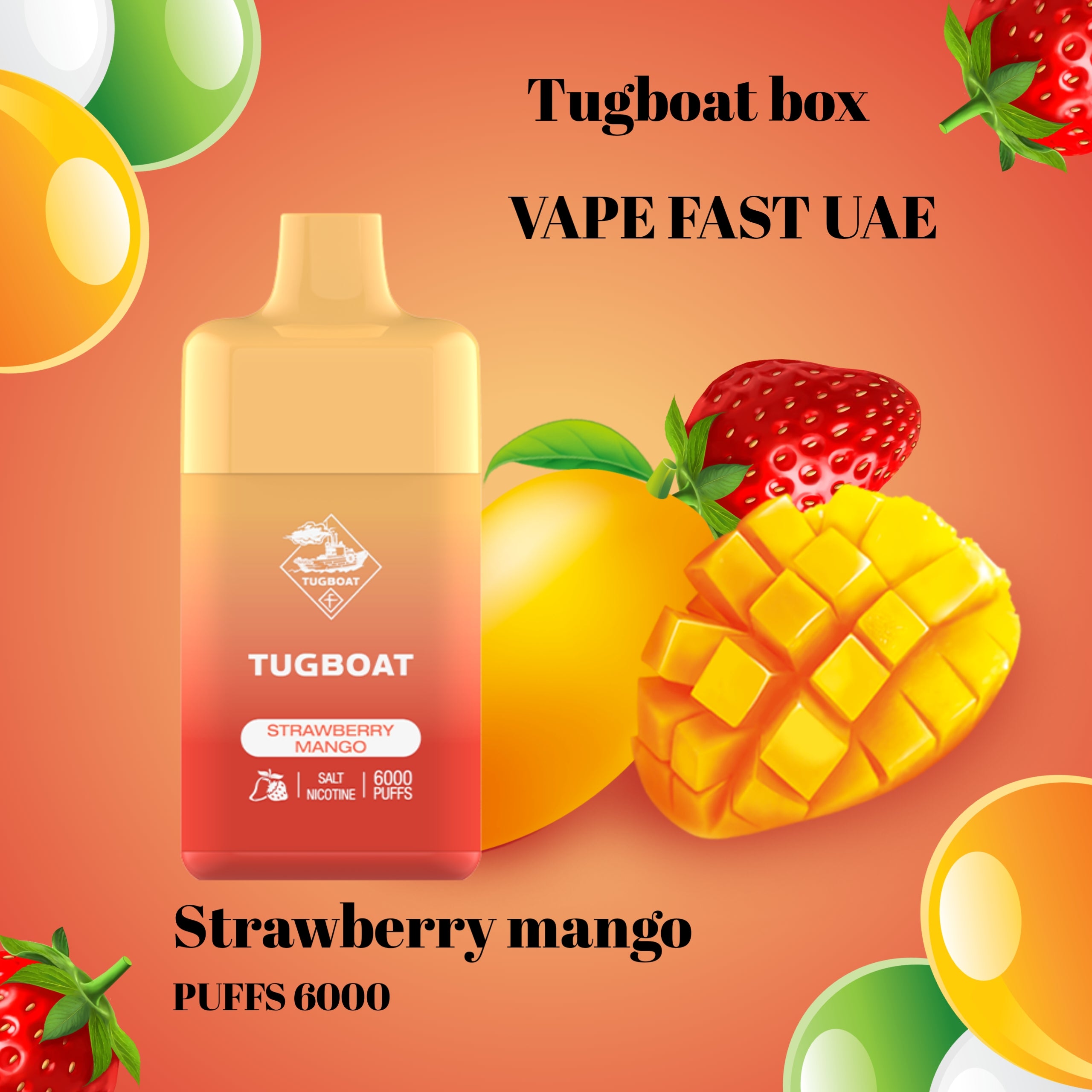 NEW Tugboat Box 6000 Puffs Rechargeable Disposable Vape-(Without Box)