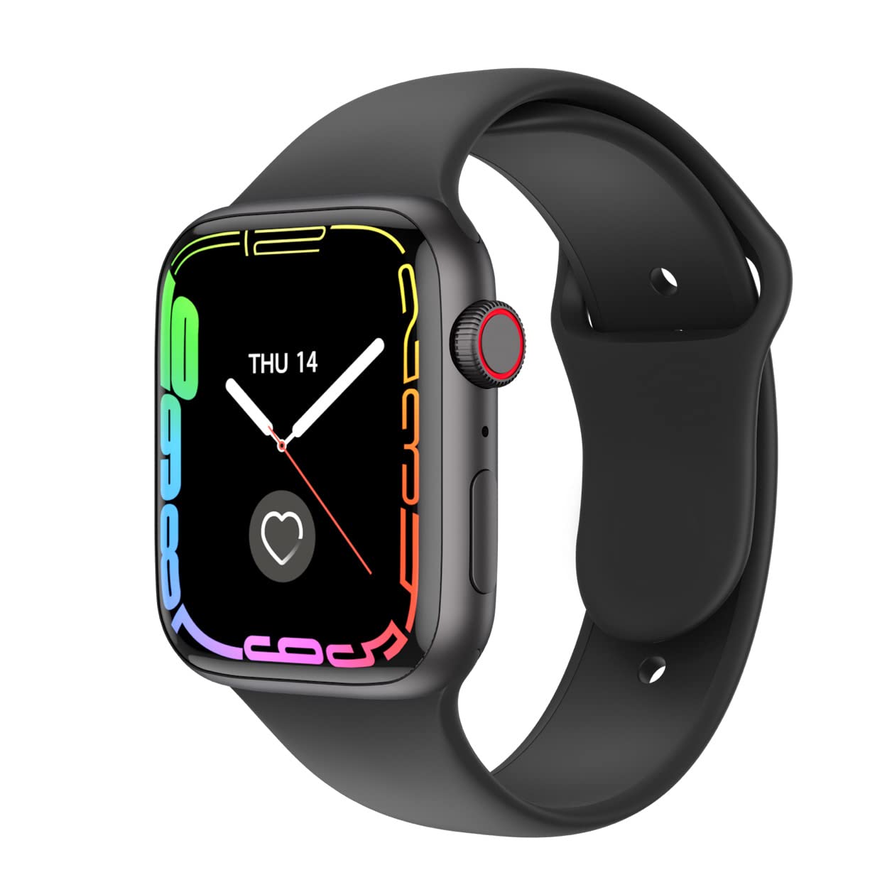 YOUFIT WearPro DT NO.1 7-Series [WS57] Smart Watch Touch Screen (Frosted Black) ZINC Alloy CASE, Black Silicon Sports Band. 1.95inch Full HD Curved Display -Industry Leading