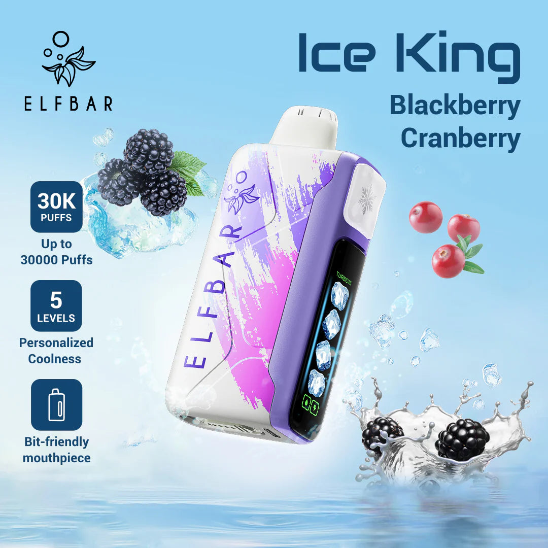 Elfbar adjustable cooling levels vape, customizable vape coolness, 5 cooling settings vape - Elf Bar Ice King - 5 Level Adjustable Coolness - 30k Puffs – vapevilla