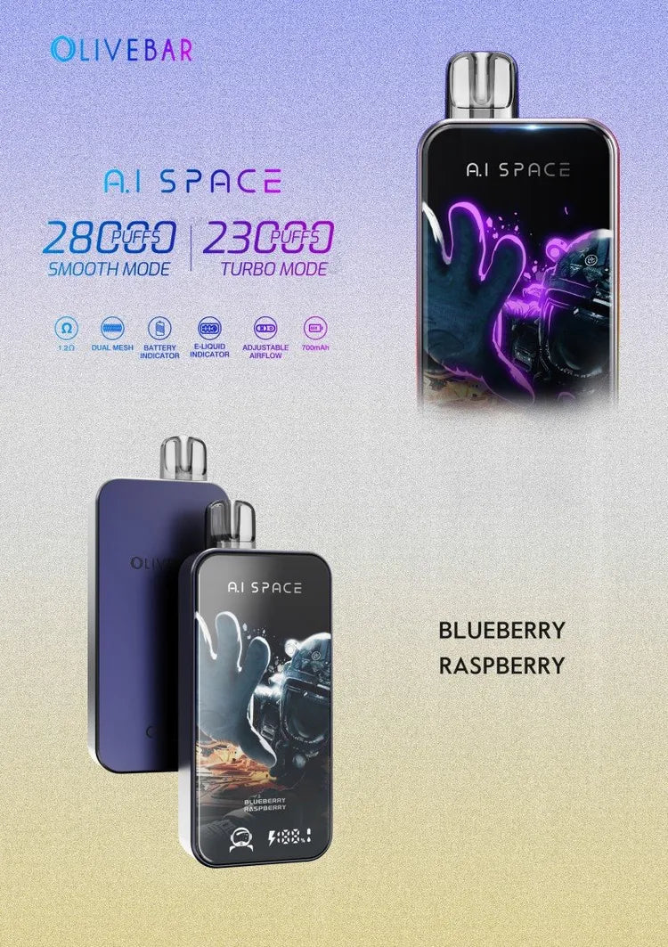OLIVEBAR AI SPACE 28000 Puffs| Full Display Screen – vapevilla