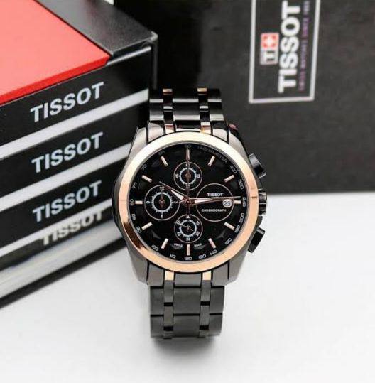 Tissot Couturier 1853 Tachy Chronograph White Dial Rose Gold Dual Tone Watch