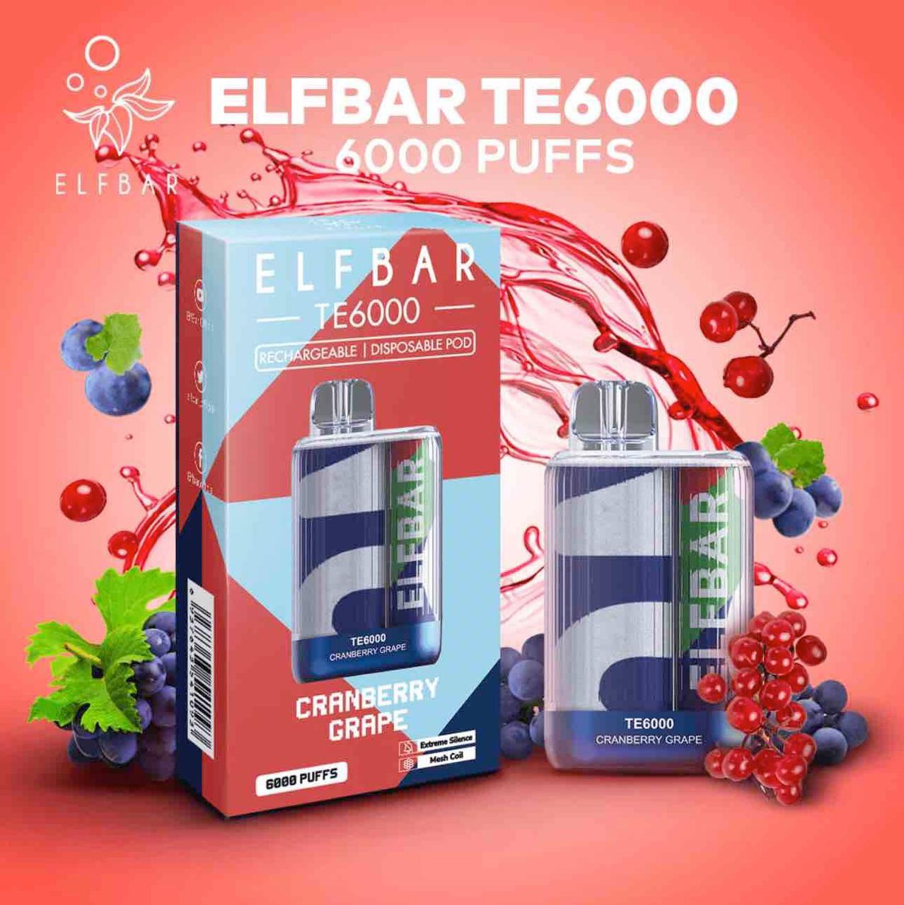 ELF Bar TE6000 Rechargeable Vape Device - Nic 5mg