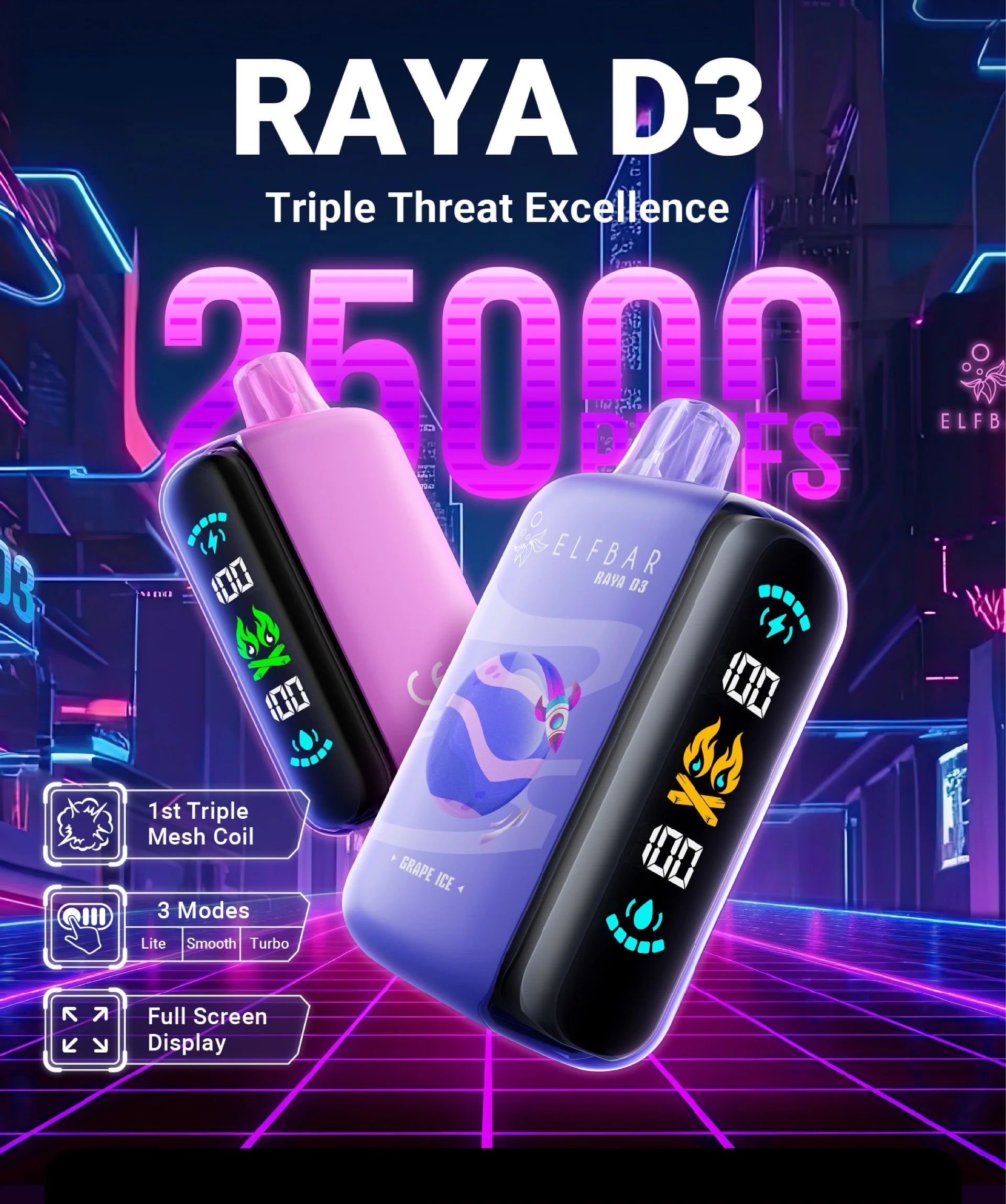 ELF BAR RAYA D3 25000 Puffs